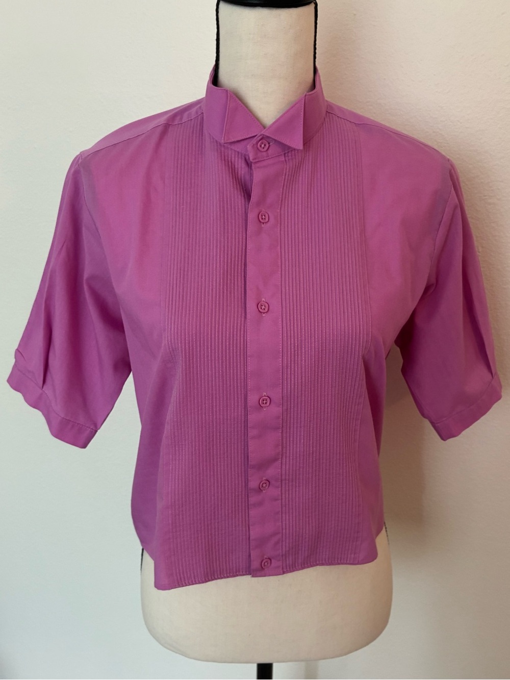 Vintage 80s Tuxedo Style Blouse